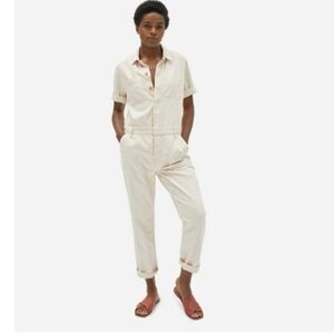 Everlane Short Sleeve Cream Color Denim Coverall